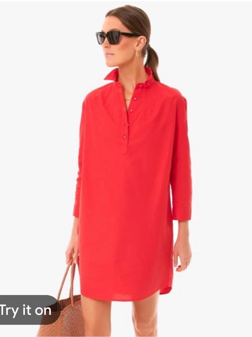 ☀️Pomander Place Red Popover  Dress
